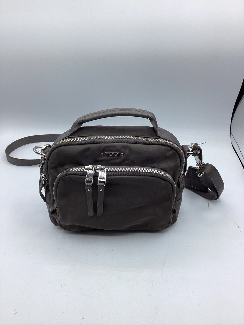 TUMI Voyager Crossbody Bag Nylon with Leather.trim in Gray